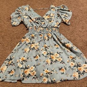 Baby blue floral dress